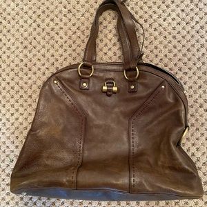 YSL Original Leather Large Bag, brown leather